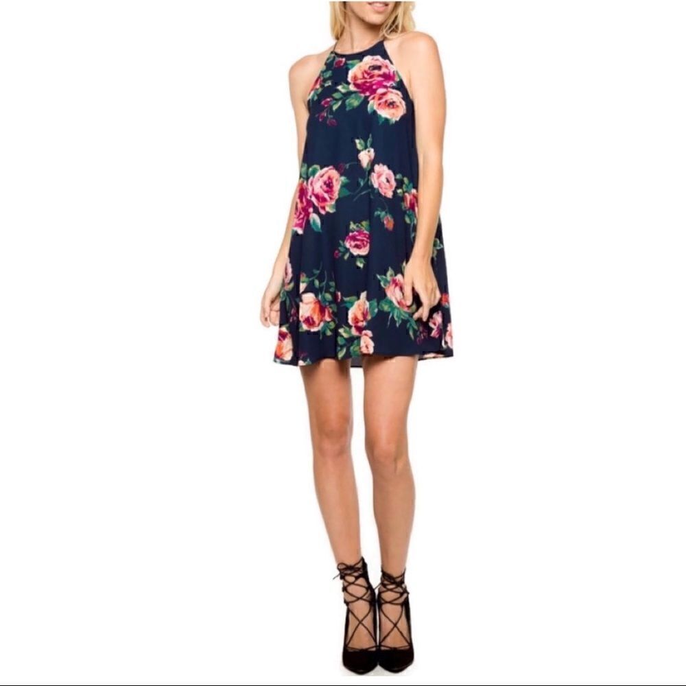 NEW! Everly Navy and Floral Sundress Sz M
